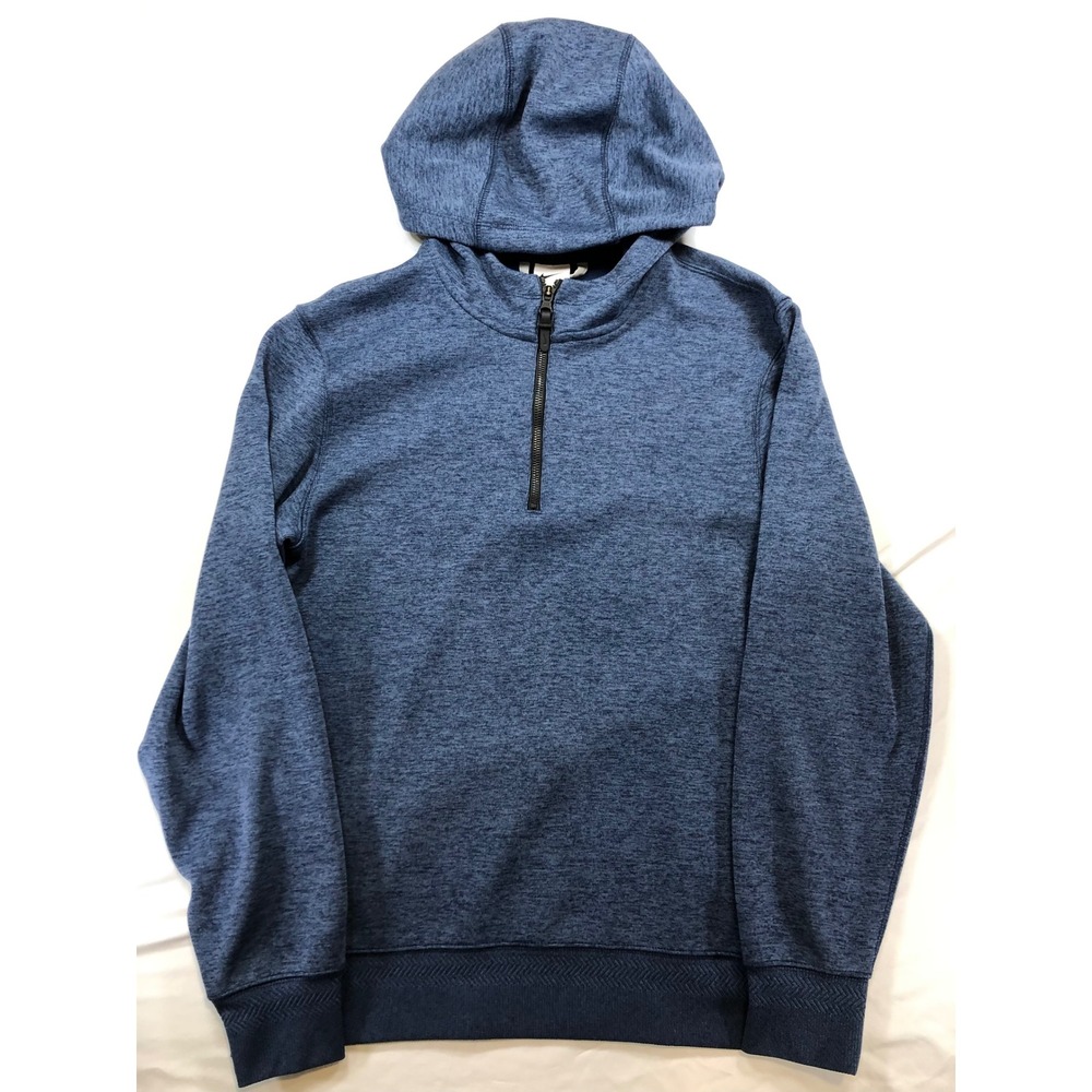 Nike Dri-FIT Mens Small Blue Heathered Quarter Zip Hoodie Sweatshirt Mock Neck